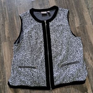 Chico's Black and White Patterned Vest